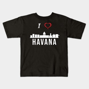 I love Havana Skyline Cuba Cuban Central America Kids T-Shirt